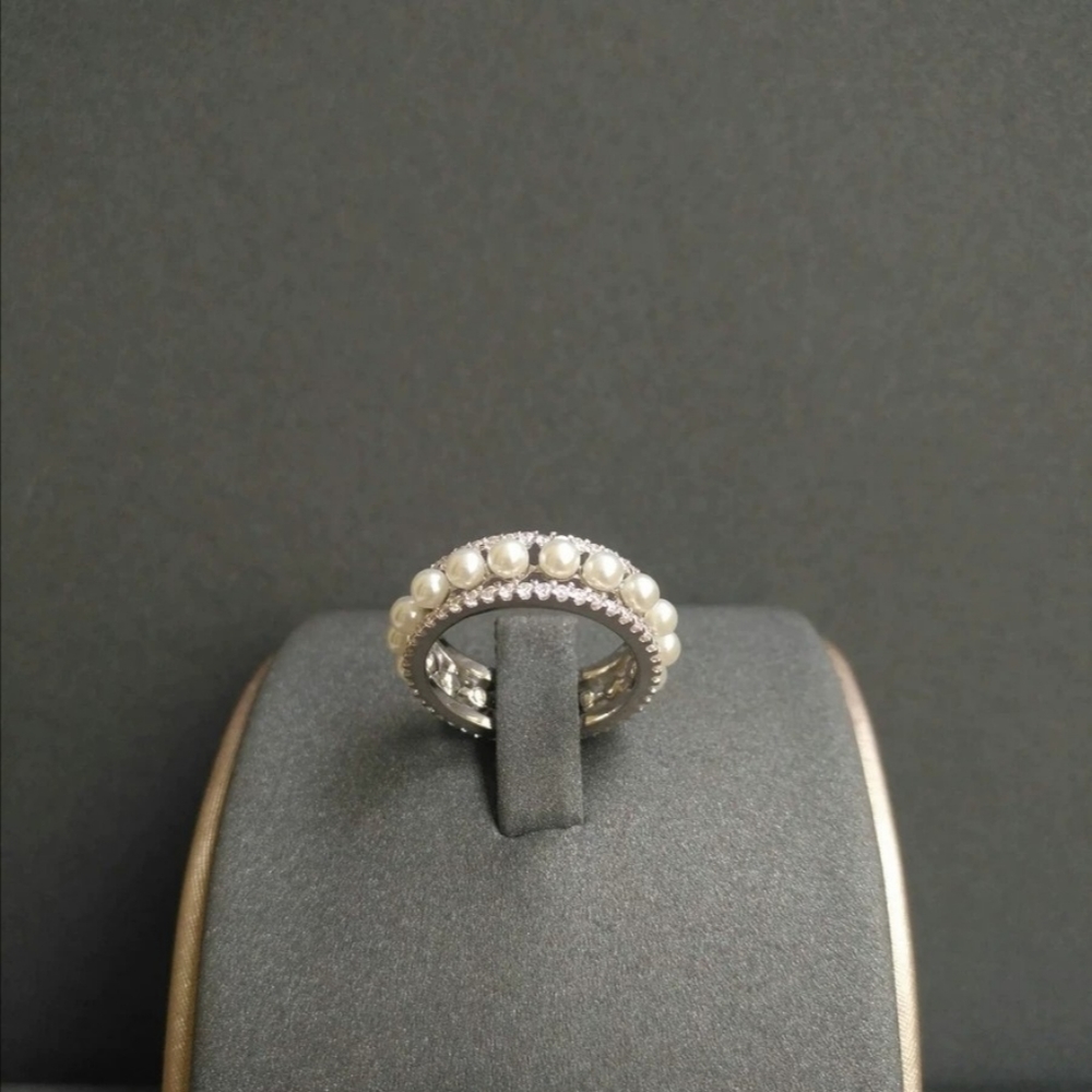 amp silver pearl ring - Picture 2 of 4